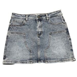 Guess Originals Denim Mini Skirt Acid Wash Blue Size 27